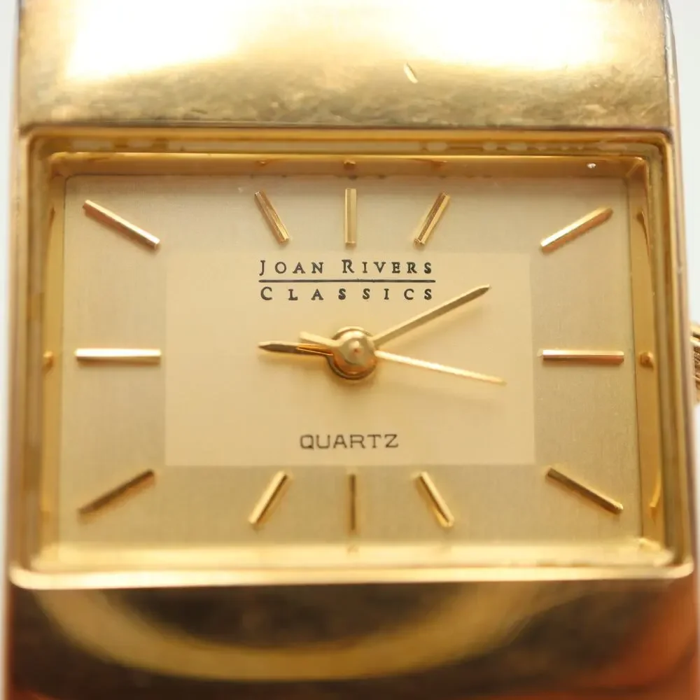 Joan Rivers Classic Womens Gold Tone 25mm Watch Expansion Band w New Battery